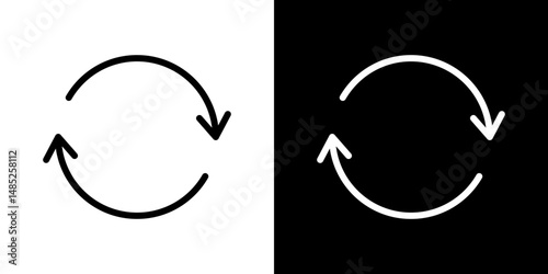 Refresh icon line art, vector set