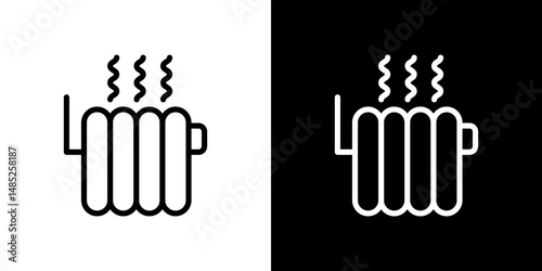 Radiator icon line art, vector set