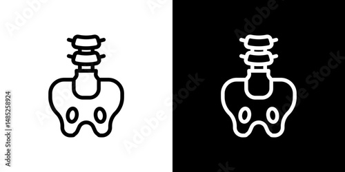 Pelvic area icon line art, vector set