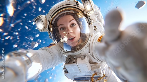 Astronaut Taking Selfie in Space