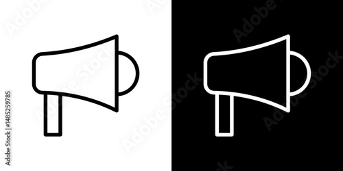 Loud Speaker icon line art, vector set
