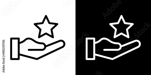 Loyalty program icon line art, vector set