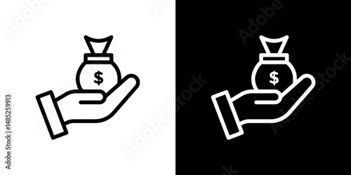 loan icon line art, vector set
