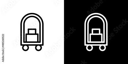 Hotel service icon line art, vector set