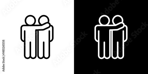 Friends icon line art, vector set