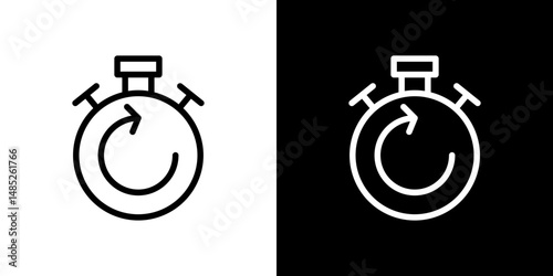 Fast processing icon line art, vector set