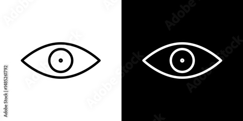 Eye icon line art, vector set