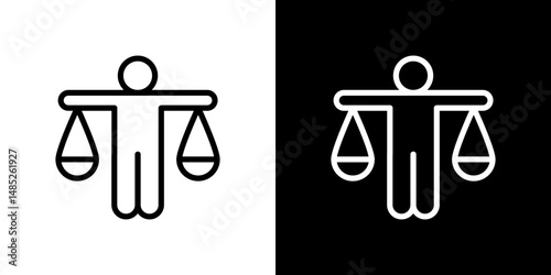 Ethics icon line art, vector set