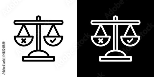 Ethics icon line art, vector set