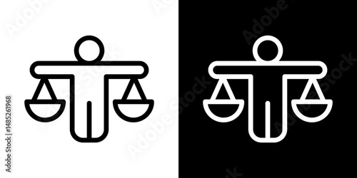 Ethics icon line art, vector set