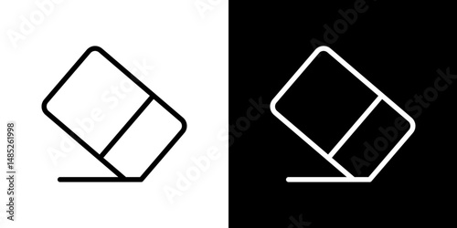 Eraser icon line art, vector set