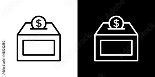 Donations icon line art, vector set
