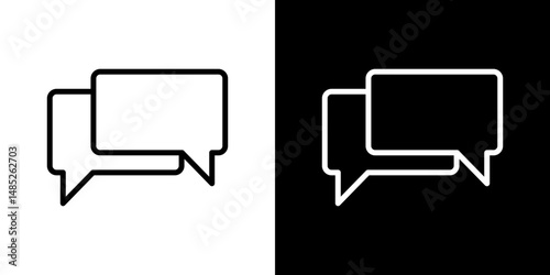 Discussion icon line art, vector set