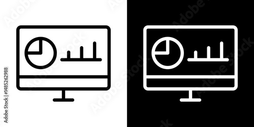 Dashboard icon line art, vector set