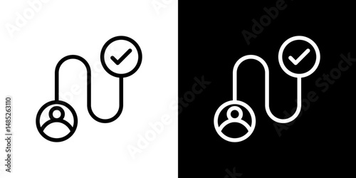 Customer journey icon line art, vector set