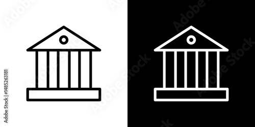 Court icon line art, vector set