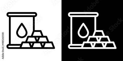 Commodity icon line art, vector set