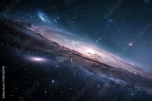 Vast Cosmos with Shimmering Stars - Galactic Exploration