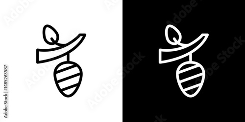 Cocoon icon line art, vector set