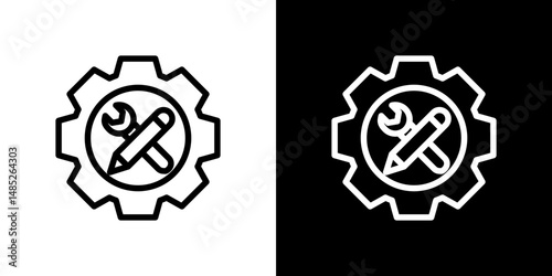 Business development icon line art, vector set