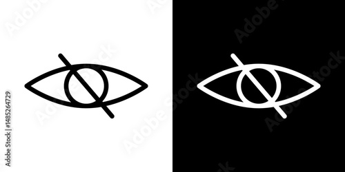 Blindness icon line art, vector set