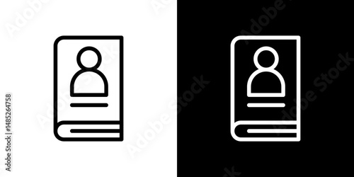 Biography icon line art, vector set