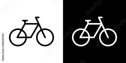 Bicycle icon line art, vector set