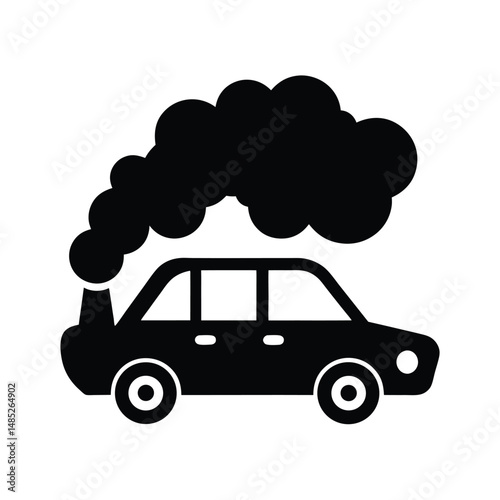 Car Pollution Icon Vector - Cartoon, Clipart, and Line Art Illustration for Print Designs 1.eps