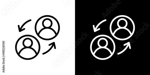 B2B icon line art, vector set