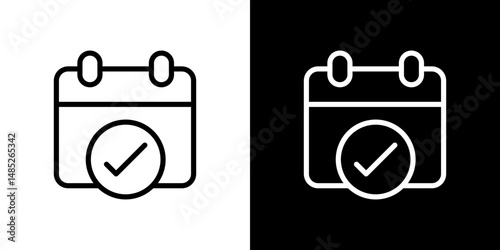 Appointment icon line art, vector set