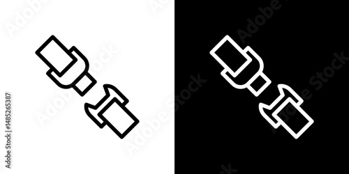 Air horn icon line art, vector set