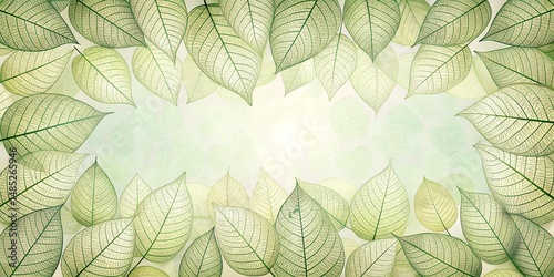 A Beautiful Arrangement of Delicate Leaves in Soft Green Hues Framing a Gentle Background for Nature themed Designs and Projects