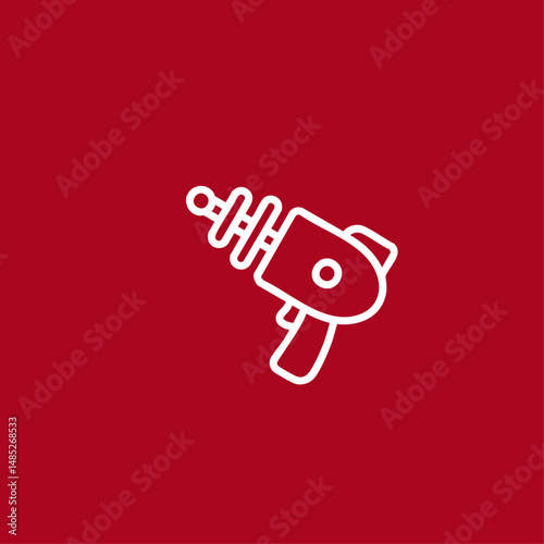 Ray gun icon logo flat vector design