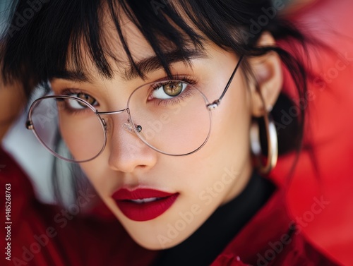 Brunette woman wearing styl...