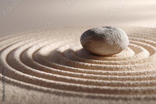 Smooth stone rests atop rak...