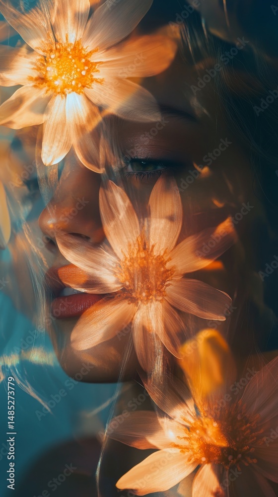 Obraz premium Abstract flowers with a dark background. A beautiful image that is perfect for desktop backgrounds, phone wallpapers, and more.