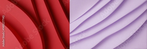 Wallpaper Mural A bold Victory Day art piece with sharp ruby red cuts and soft pastel lilac waves, creating strong contrast in a clean, conceptual style. Torontodigital.ca