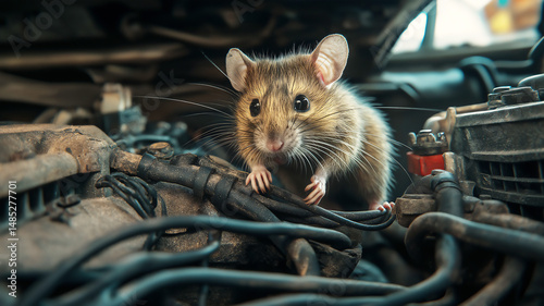 Rats bite the wires in the engine compartment of the car.