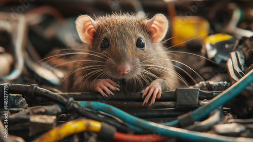 Rats bite the wires in the engine compartment of the car.