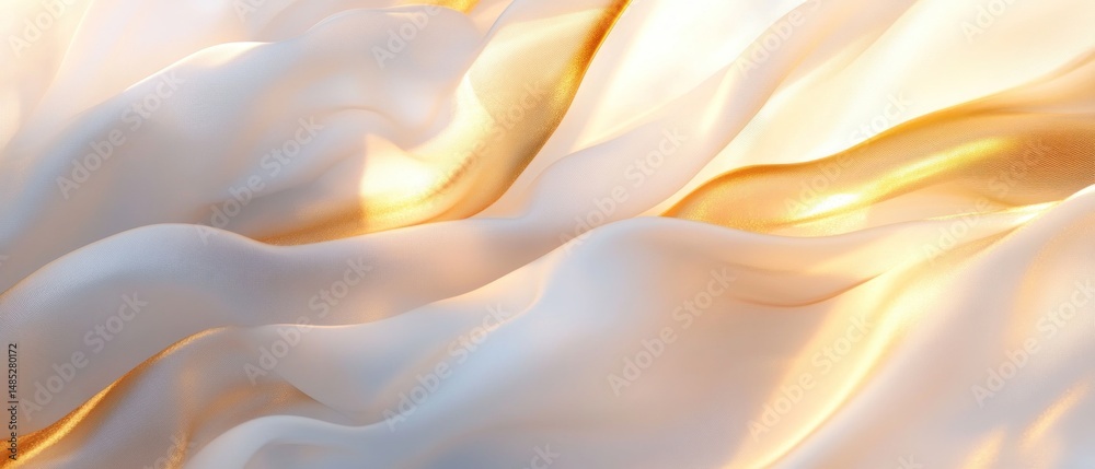 Obraz premium Elegant beige fabric with golden highlights