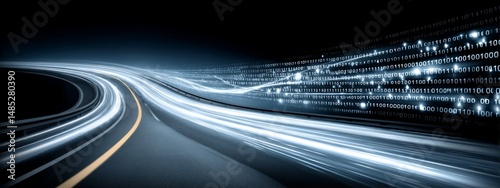 Data streams over road for future transport system, innovation background