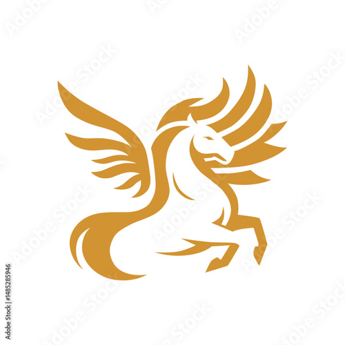 Wallpaper Mural Majestic Golden Pegasus A Symbol of Myth and Achievement Torontodigital.ca