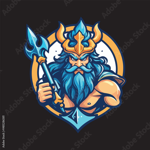 Vector of God Poseidon Sea