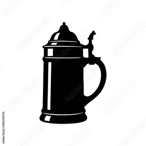 Germen beer stein  silhouette icon vector flat design.