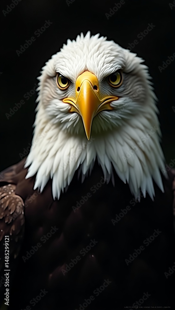 Fototapeta premium bald eagle on a fence