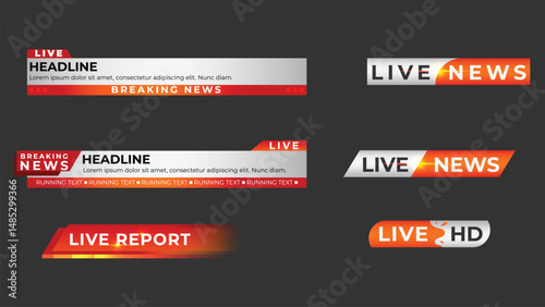 Live News Lower Thirds Templates – Breaking News and TV Broadcast Graphics Pack