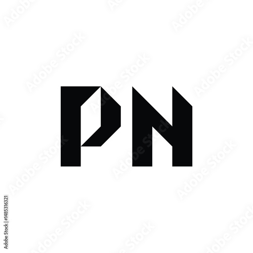 PN monogram logo design letter text name symbol monochrome logotype alphabet character simple logo