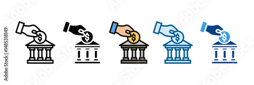 Deposit Icon Set Multiple Style Collection