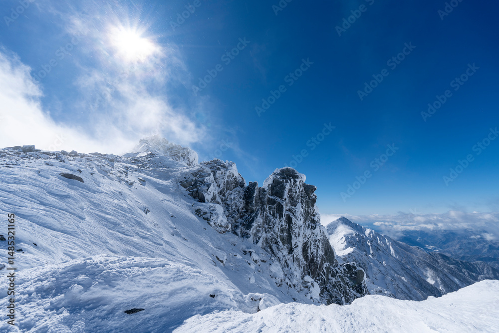 Naklejka premium 厳冬期の木曽駒ケ岳