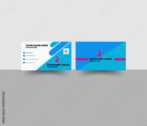 Business card design template, Clean professional business card template, visiting card, business card template.
Double-sided creative business card template. Portrait and landscape orientation
double